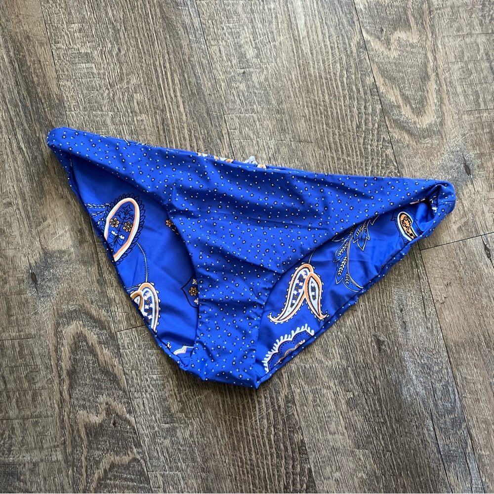 New! Seafolly Reversible El Dorado Hipster Cobalt Blue Bikini Bottom Size 10
